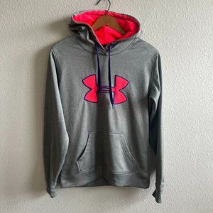 Under Armour Women's UA Storm Grey Big Logo Hoodie Jacket Size S Style 1232476
